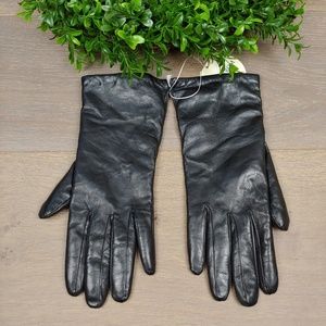 Nordstrom Black Leather Gloves Cashmere Lined